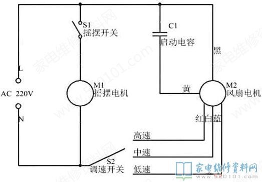 電風(fēng)扇電路原理圖