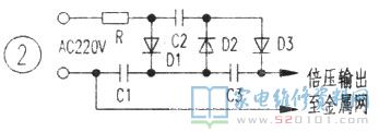 簡單火蚊燈電路,全是將溝通交流220V經(jīng)二倍壓整流獲得500