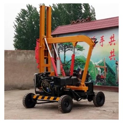 小型裝載式高速公路護欄打樁機 小四輪拔樁一體